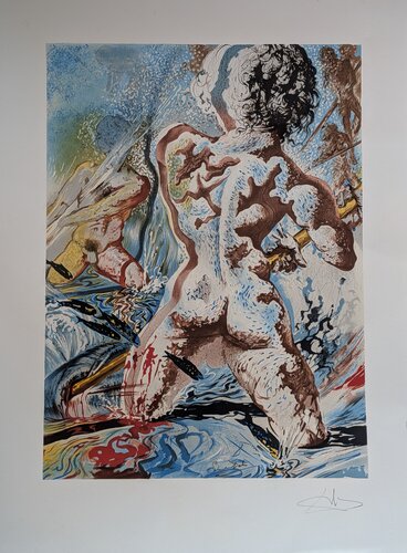 Hand-Signed Color Lithograph - The Fishermen - 1979-80's van Salvador Dalí, Werk op papier te koop op Singulart