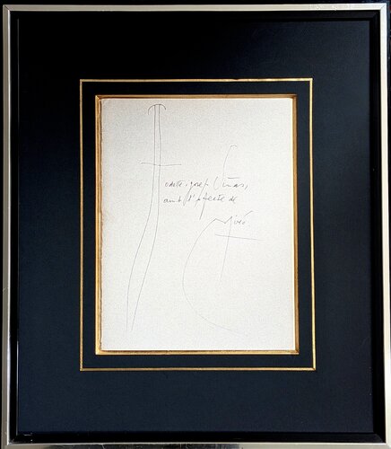 Surrealist Character - Hand-Signed Drawing in Ink on paper by Joan MIRÓ , 1961 di Joan Miró, Opera su carta in vendita su Singulart