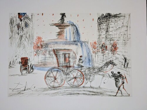New York City Plaza - Signed Lithograph in Colors, 1981 par Salvador Dalí, Œuvre sur papier en vente sur Singulart
