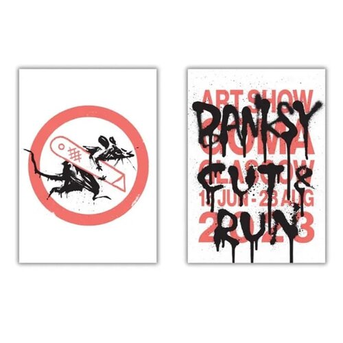 Original Screenprints on satin paper, 2023, Set of 2 par Banksy, Œuvre sur papier en vente sur Singulart