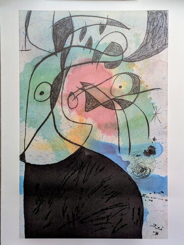 Woman, Birds - High quality platesigned  art impression by Joan Miró, 인쇄 for Sale on Singulart