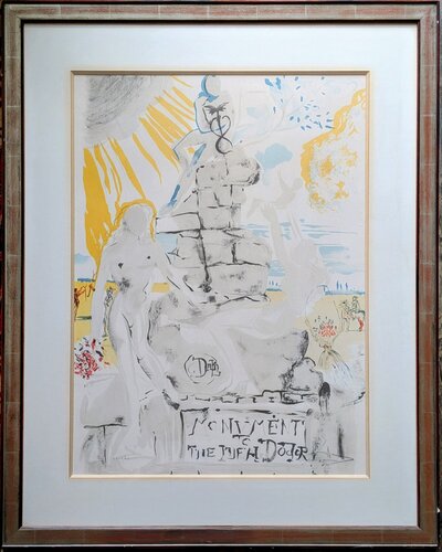 Salvador DALI-Monument to the ideal doctor, 1973 - Hand-Signed Lithograph in Colors par Salvador Dalí, Œuvre sur papier en vente sur Singulart