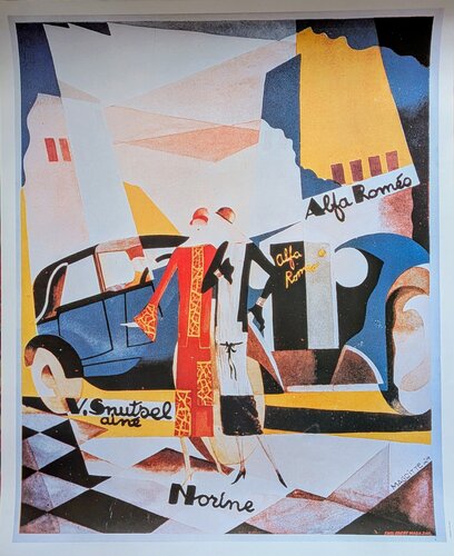 René Magritte for Alfa Romeo - Large Art Impression in colors by Alberto Giacometti, Print for Sale on Singulart