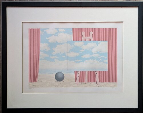 真作保証 リトグラフ 版画 デノエル「マグリットの幻想」 サイン有り