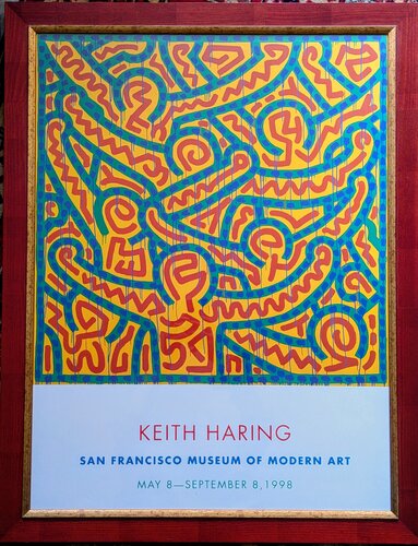 Keith Haring - Original Vintage Exhibition poster in Serigraphy- San Francisco, 1998 par Keith Haring, Œuvre sur papier en vente sur Singulart