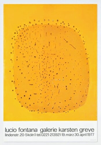 Abstraction in Orange and Yellow - Rare Vintage Screen printing, 1977 by Lucio Fontana, Print for Sale on Singulart