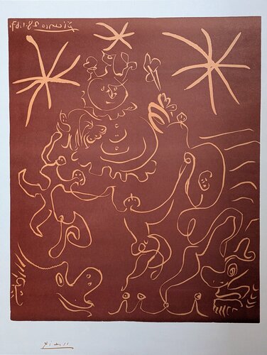 Carnaval-Picasso for The Patriot-Color Lithograph after 1981 edition par Pablo Picasso, Œuvre sur papier en vente sur Singulart