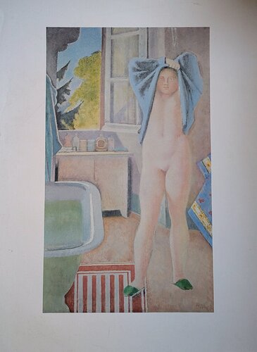 after BALTHUS (1908-2001) - Young girl in the bathroom - Large Color Lithograph on Arches paper by Balthus, Work on Paper for Sale on Singulart