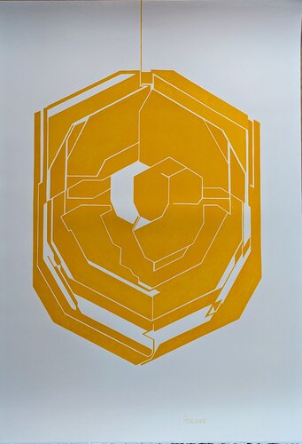 Abstraction in Yellow - Original PlateSigned Lithograph, 1980 by Pablo Palazuelo, Work on Paper for Sale on Singulart