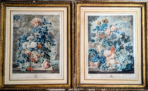 Jan Van Huysum - Rare Set: A Flower Piece and A Fruit Piece, London: Richard Earlom and John Boydell, 1778 by Richard Earlom, 종이 for Sale on Singulart