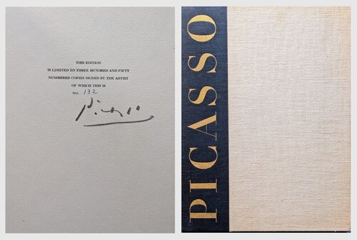 Exceptional Rare Hand-Signed artbook, 1946 - Picasso Recent Years 1939-1946, Picasso signature van Pablo Picasso, Afdruk te koop op Singulart