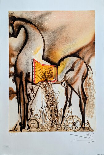 Salvador Dali - Cheval de Troie - Signed Lithograph in colors, 1983 van Salvador Dalí, Werk op papier te koop op Singulart