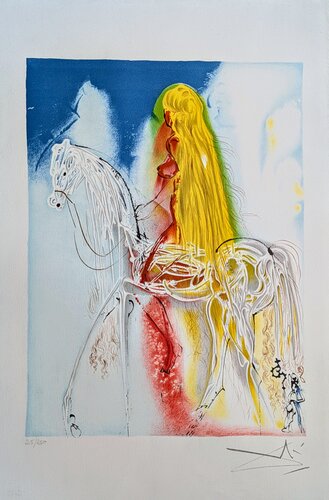 Salvador Dali - Lady Godiva- Signed Lithograph in colors, 1983 par Salvador Dalí, Œuvre sur papier en vente sur Singulart