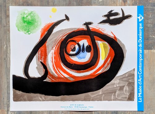 Lithographic poster for Miro sculptures exhibition, signed in the plate di Joan Miró, Stampa in vendita su Singulart
