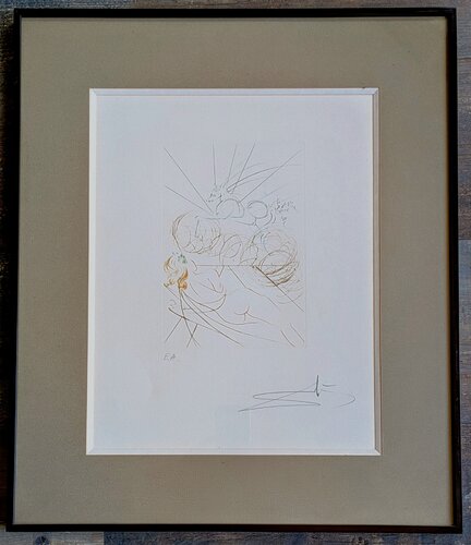 Salvador DALI - Hand-Signed Drypoint in colors-Woman and Horse, 1973 de Salvador Dalí, Obra en papel a la venta en Singulart