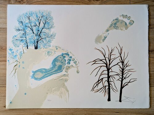 Salvador DALI-Hand-Signed Lithograph in colors - Winter ( "Four Seasons"), 1972 by Salvador Dalí, Work on Paper for Sale on Singulart