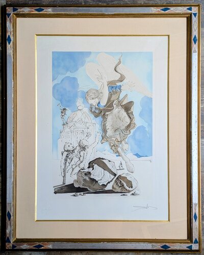 Salvador DALI- Hand-Signed Aquatint and Relief on paper - The Archangel Raphael, 1980s par Salvador Dalí, Œuvre sur papier en vente sur Singulart
