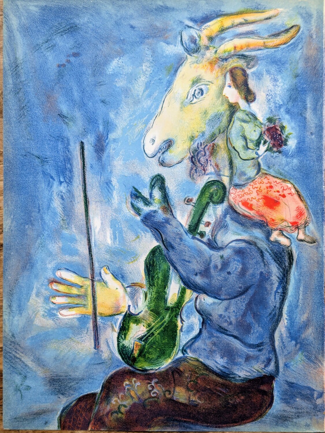 Spring 1938, Original Lithograph and Stencil, Verve 1938 Marc Chagall