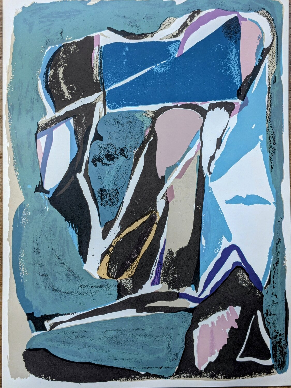 Abstract Composition - Color Lithograph, 1953 Bram van Velde Opera su carta in vendita
