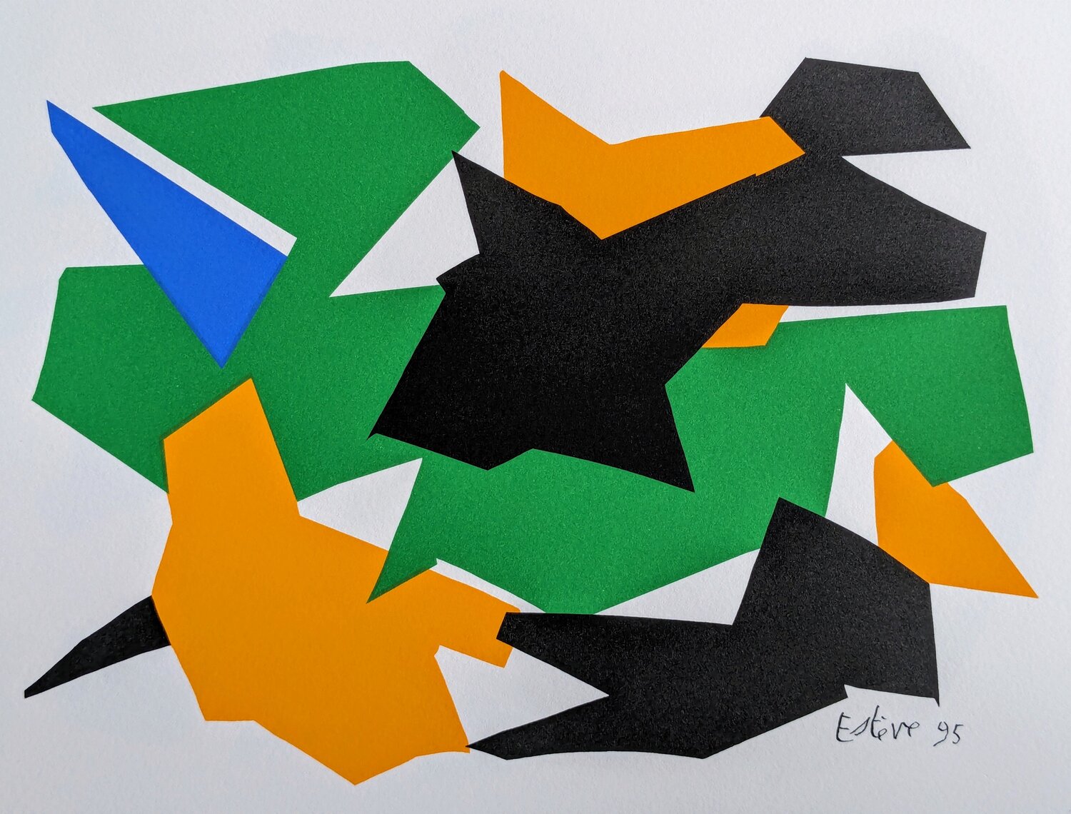 Abstraction - Original Signed Serigraphy in colors, 1995 Maurice Estève