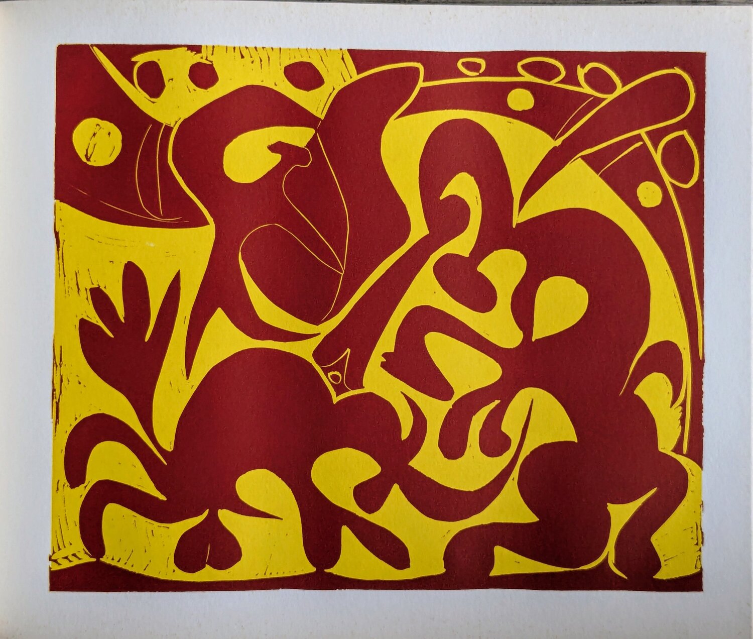 Original Linocut, Spear-Red and Yellow, 1962 Pablo Picasso Werk auf Papier zu verkaufen