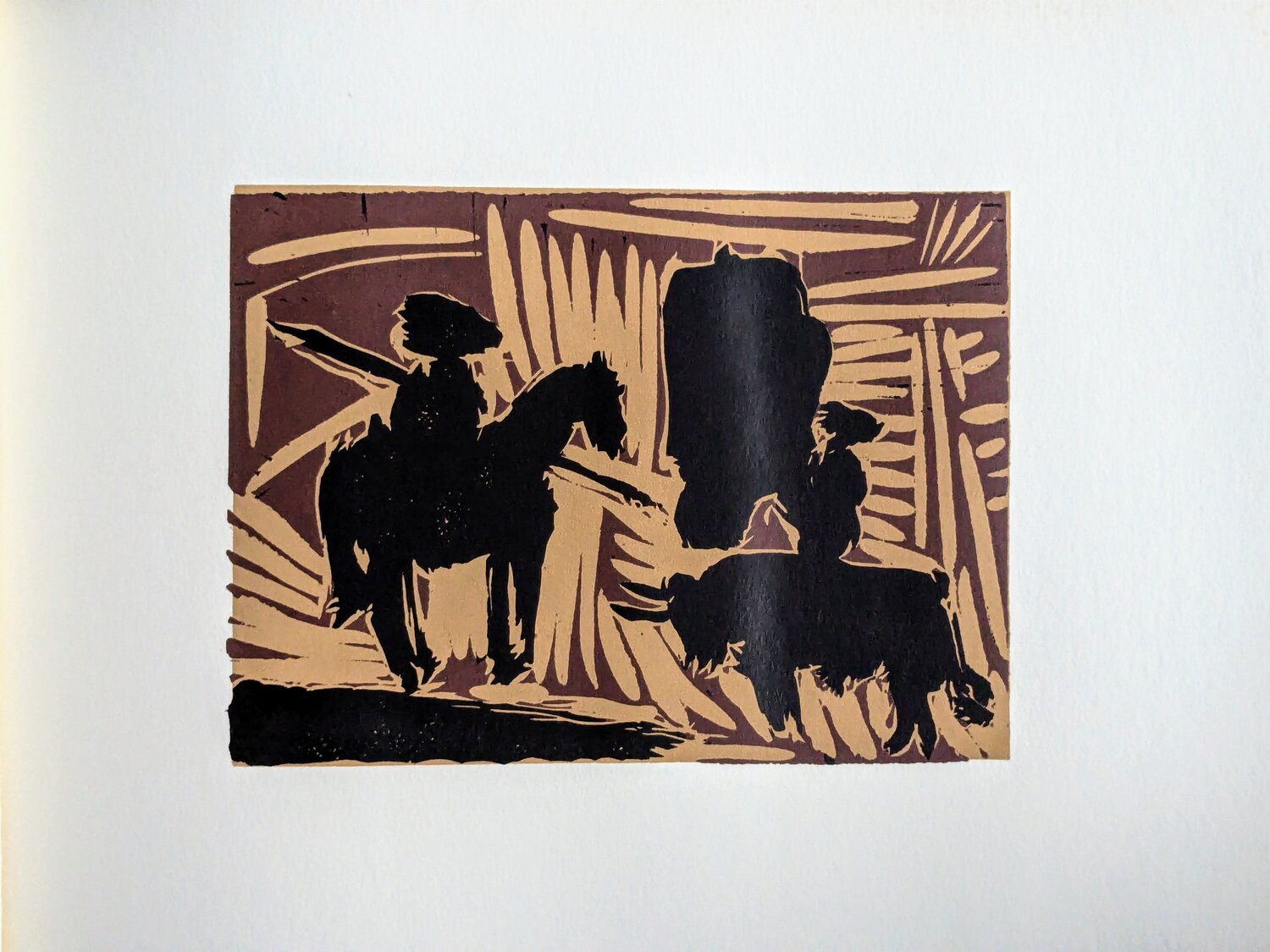 Corrida Scene - Original Linocut, 1962 Pablo Picasso Werk auf Papier zu verkaufen