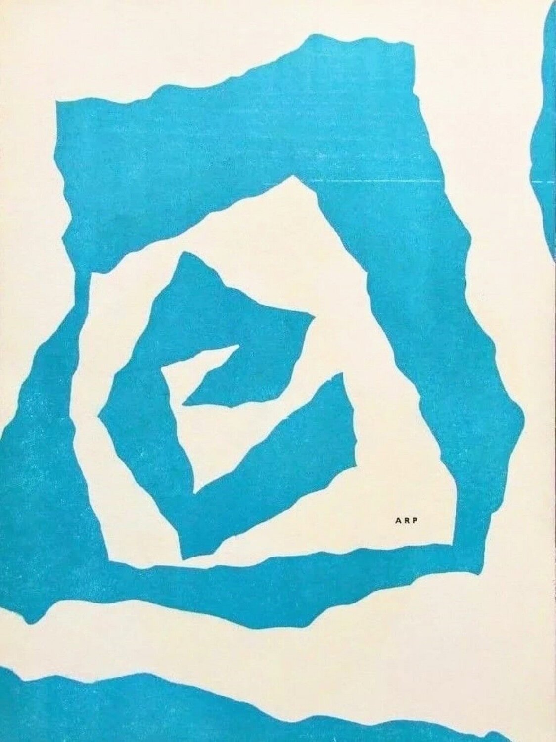 Abstraction in Blue - Original Lithograph, 1950 Jean Arp Opera su carta in vendita