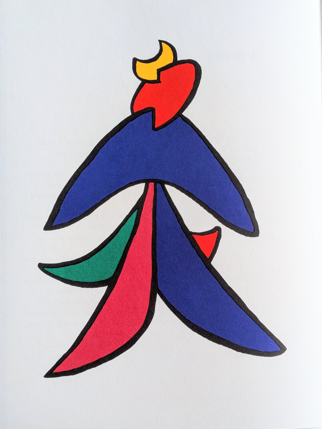 Abstraction V- Original Lithograph in colors, 1963 Alexander Calder