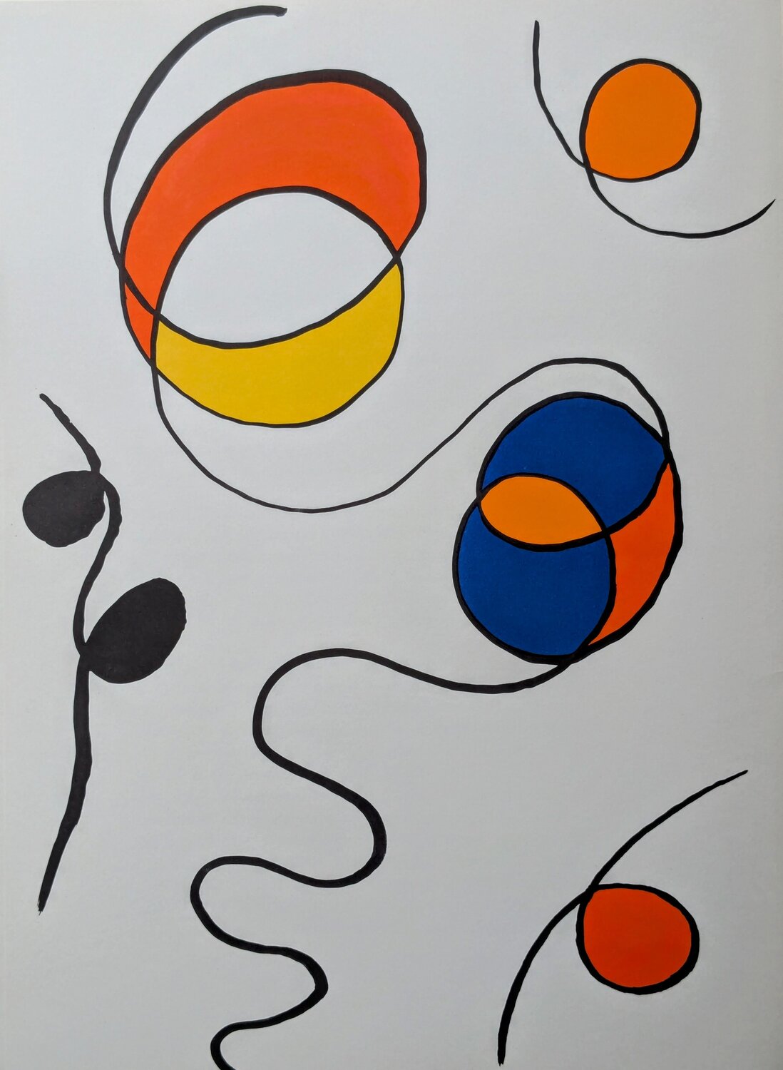 Abstraction I - Original Lithograph in colors, 1968 Alexander Calder