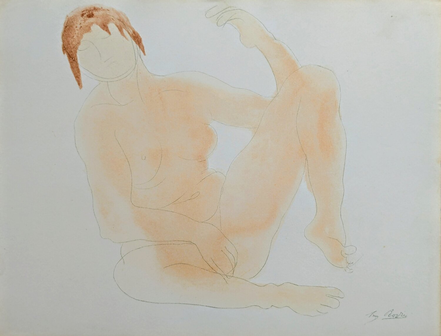 Original Lithograph in colors, Nude, 1902 Auguste Rodin Werk auf Papier zu verkaufen