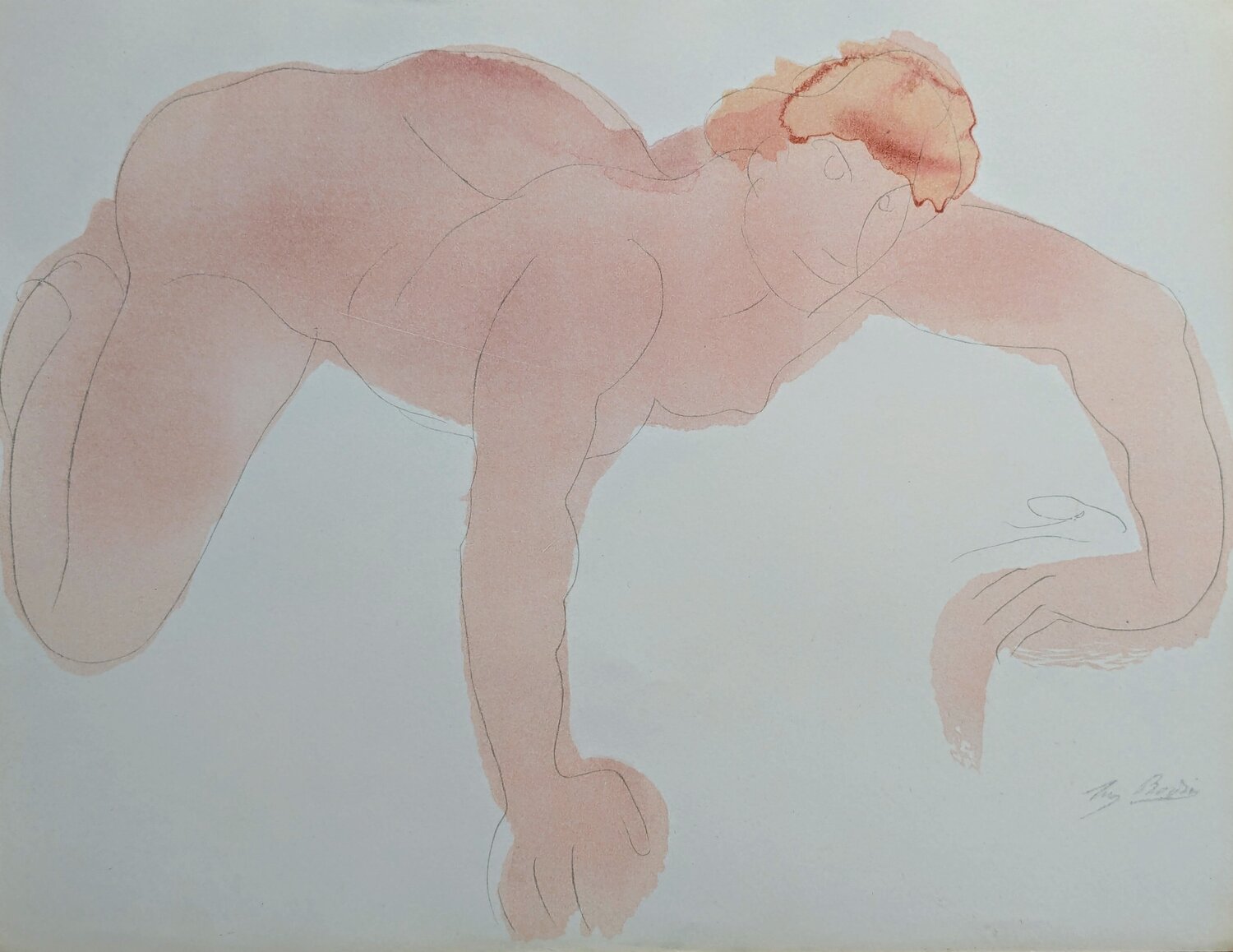 Original Lithograph in colors, Nude, 1902 Auguste Rodin Werk auf Papier zu verkaufen
