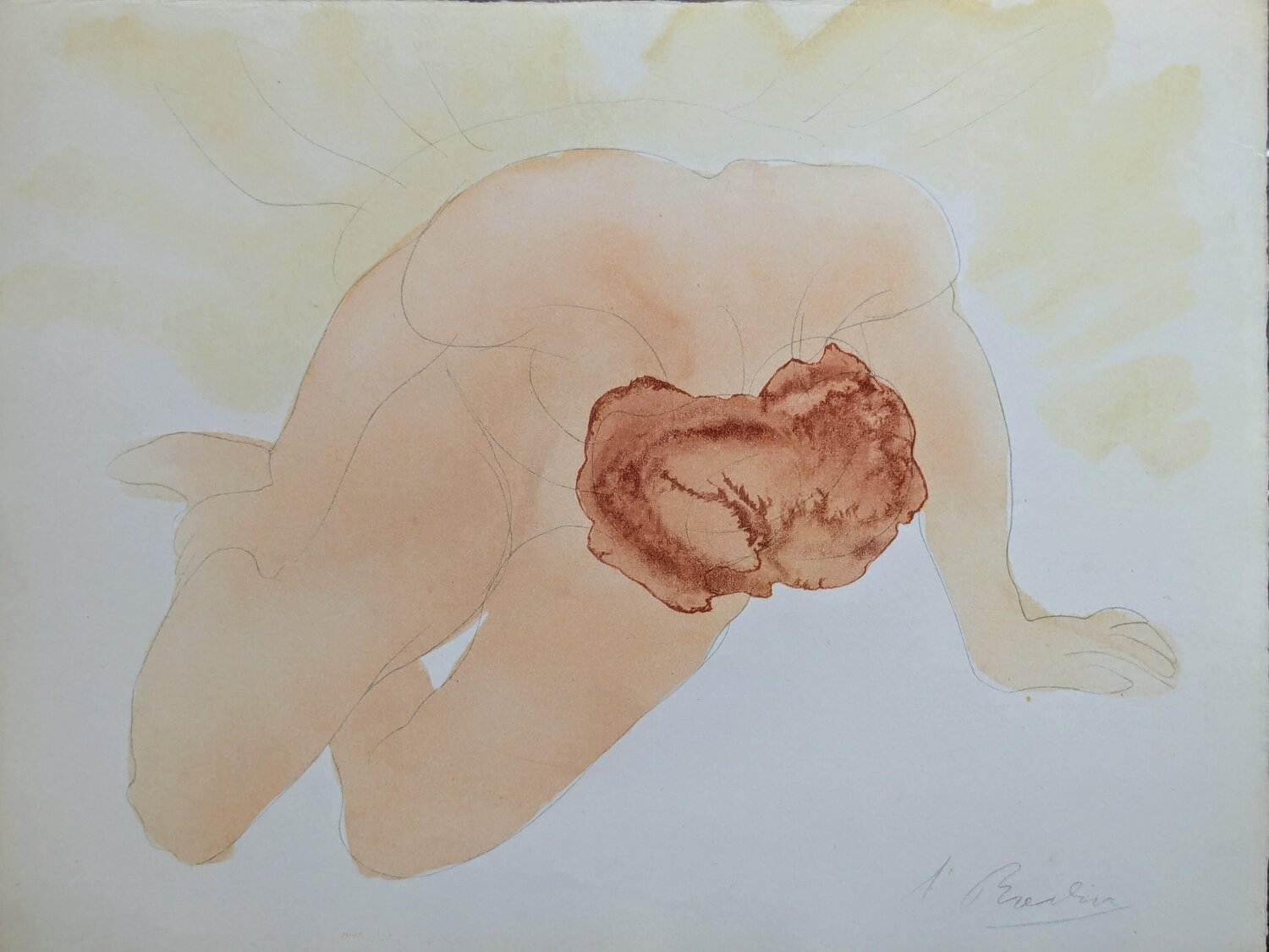 Original Lithograph in colors, Nude, 1902 Auguste Rodin Opera su carta in vendita