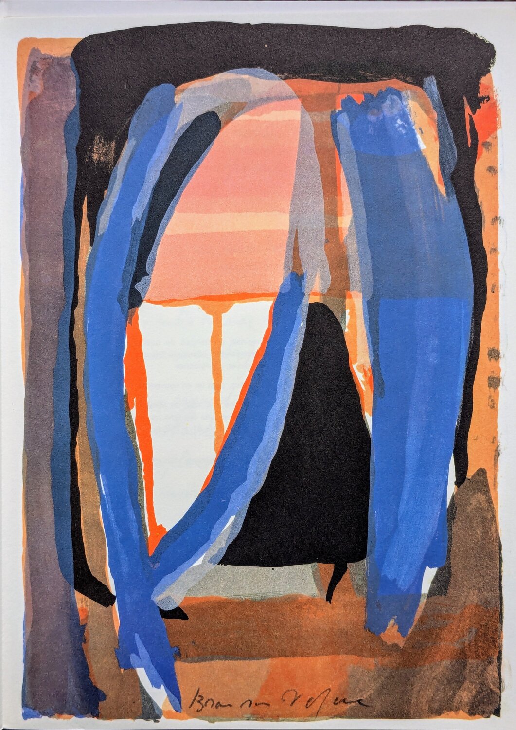 Abstract Composition, Signed Color Lithograph, 1974 Bram van Velde Opera su carta in vendita