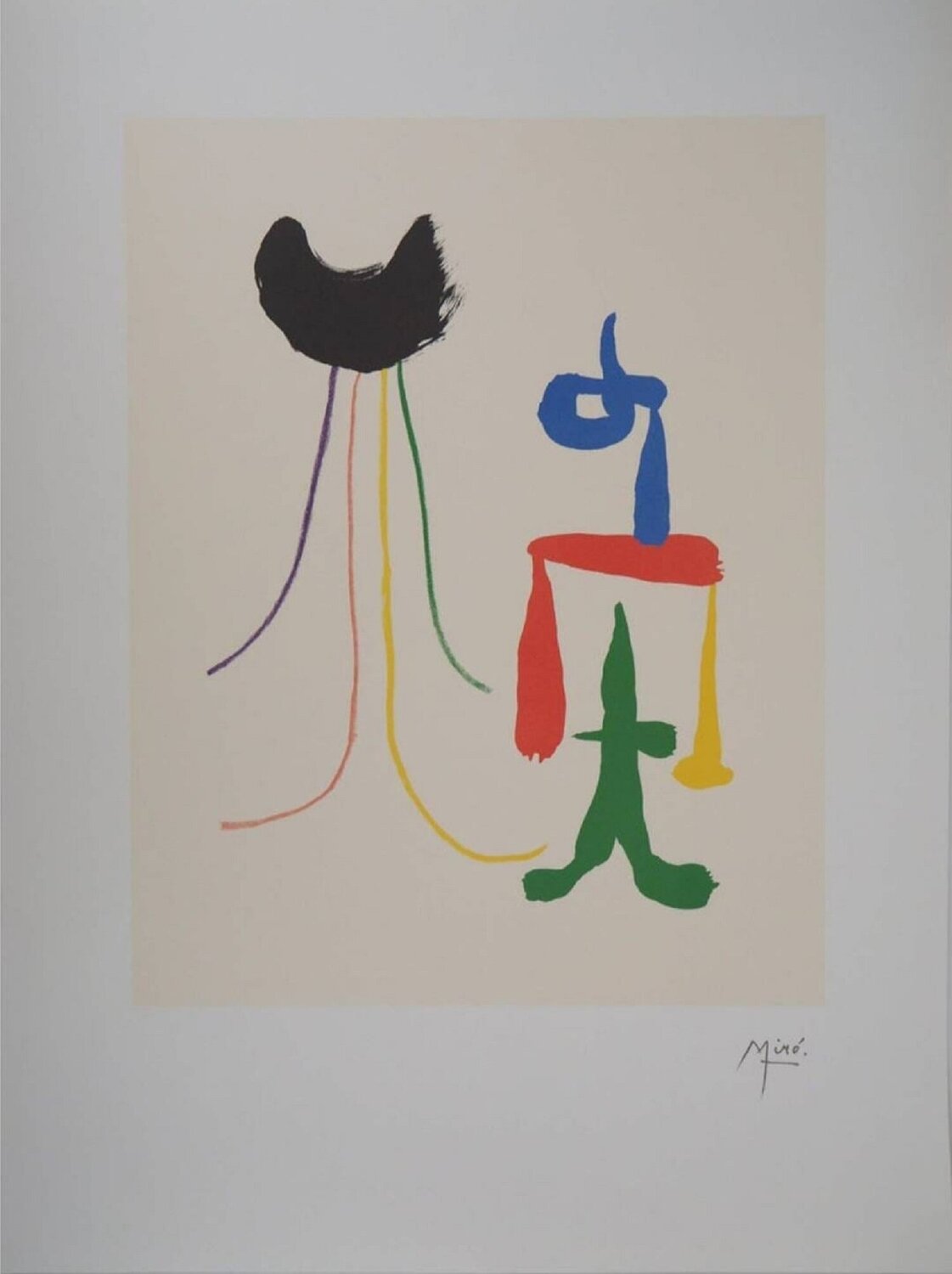 Lithograph in colors - Surrealist Couple Joan Miró Werk auf Papier zu verkaufen