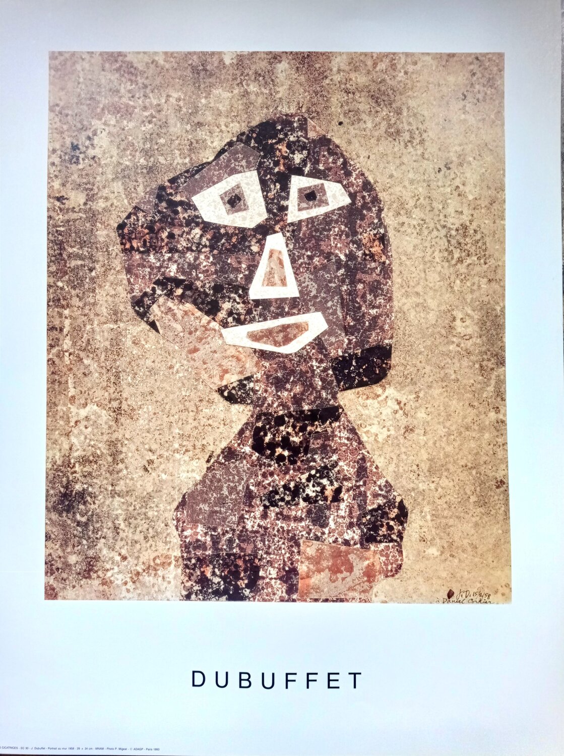 Portrait on the wall - Signed Photolithograph,  1980's / Outsider Art Jean Dubuffet Œuvre sur papier à vendre