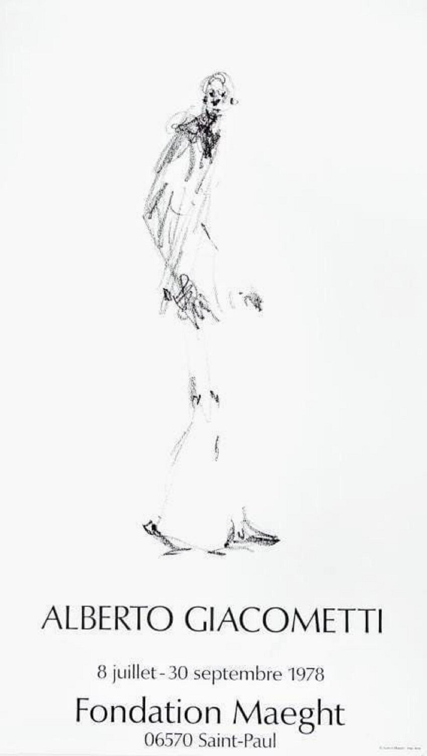 Drawing  - Original Lithographic poster, 1978 Alberto Giacometti Opera su carta in vendita
