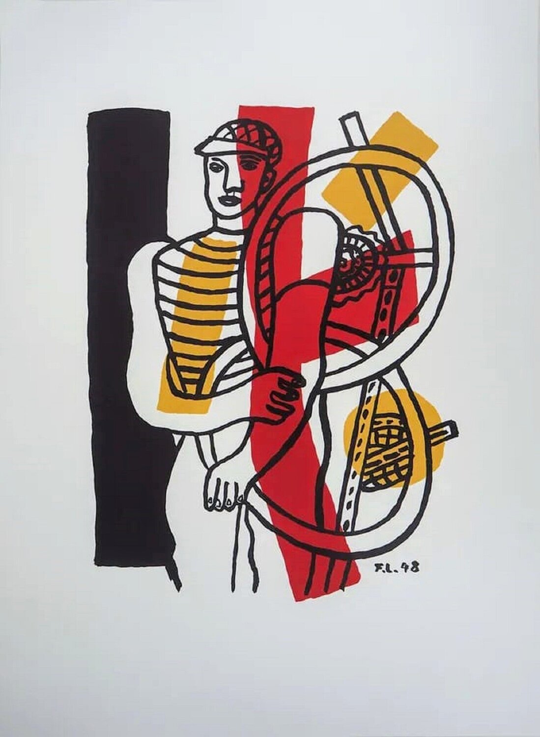 The Cyclist - Signed Lithograph in colors after Leger Fernand Léger