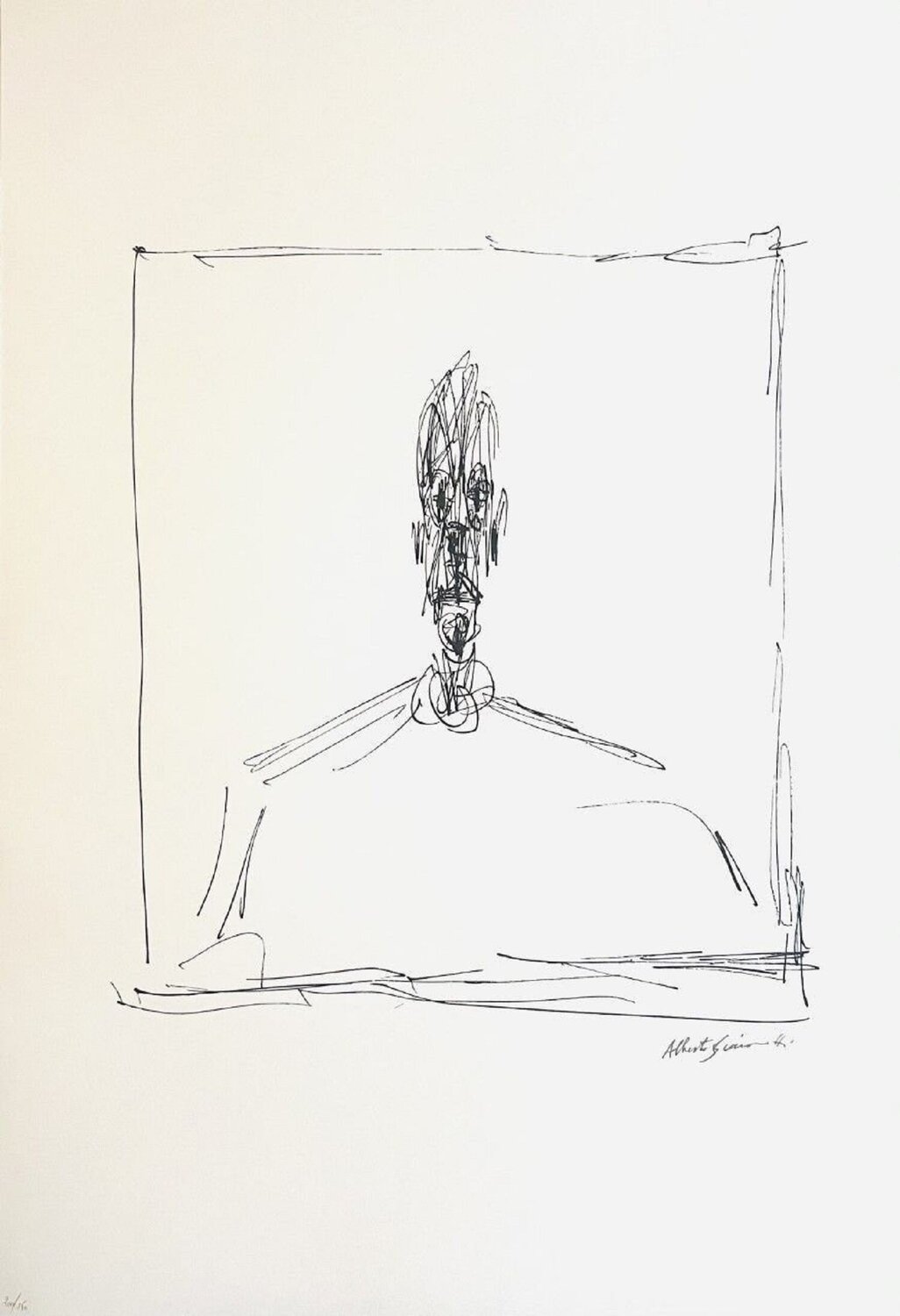 Portrait of a Man-Signed Art Impression Alberto Giacometti Werk auf Papier zu verkaufen