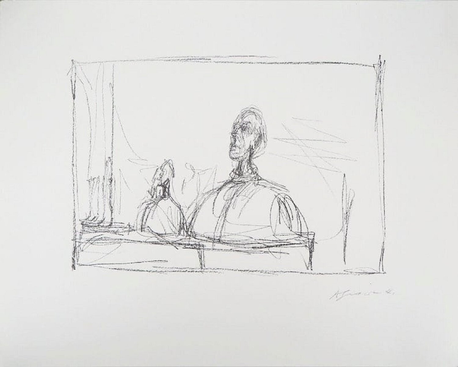 Bust of a man - Signed Lithographic impression Alberto Giacometti Werk auf Papier zu verkaufen