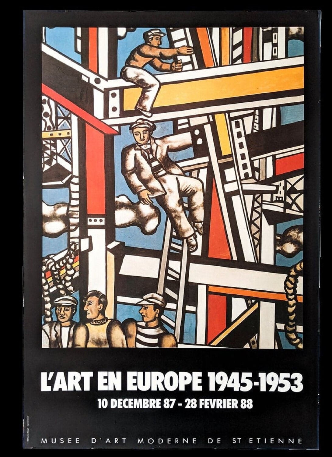 Builders - Original Lithographic poster on offset paper, 1987 Fernand Léger