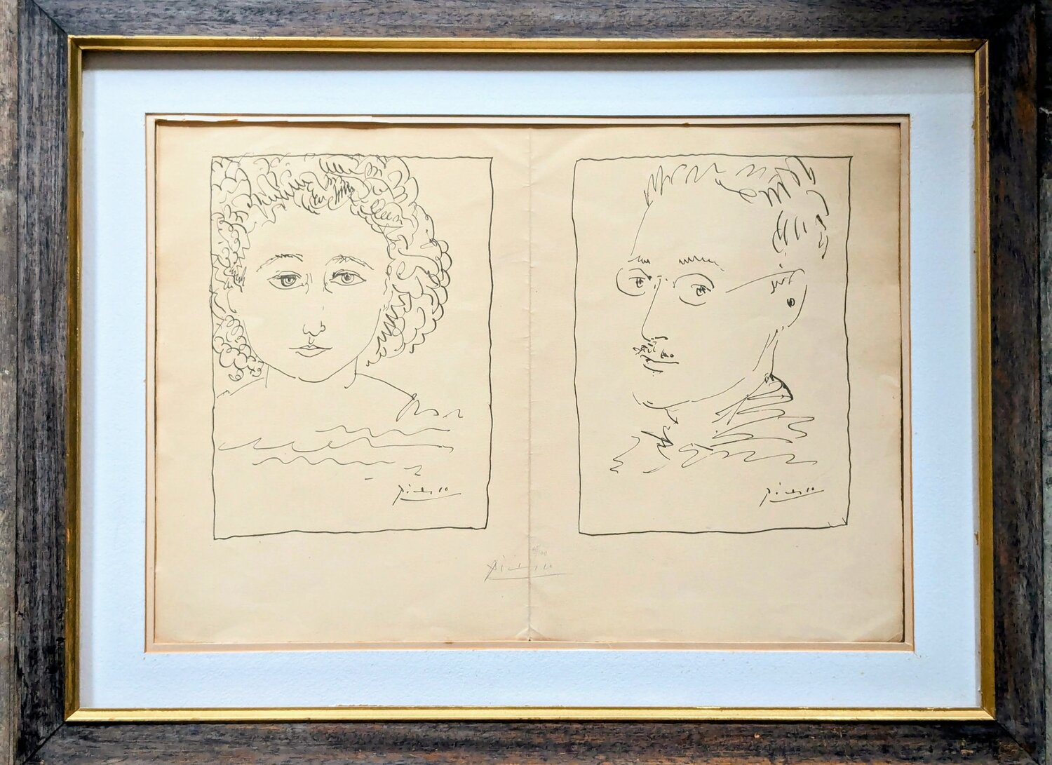 Hand-Signed Lithograph, 1954-Double Portraits, 1954 Pablo Picasso Opera su carta in vendita