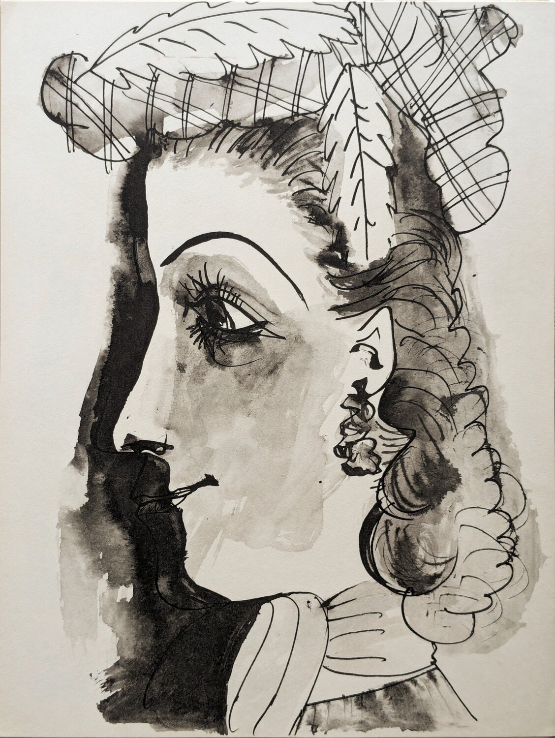 Woman profile - Limited edition original lithograph, 1957 Pablo Picasso Opera su carta in vendita