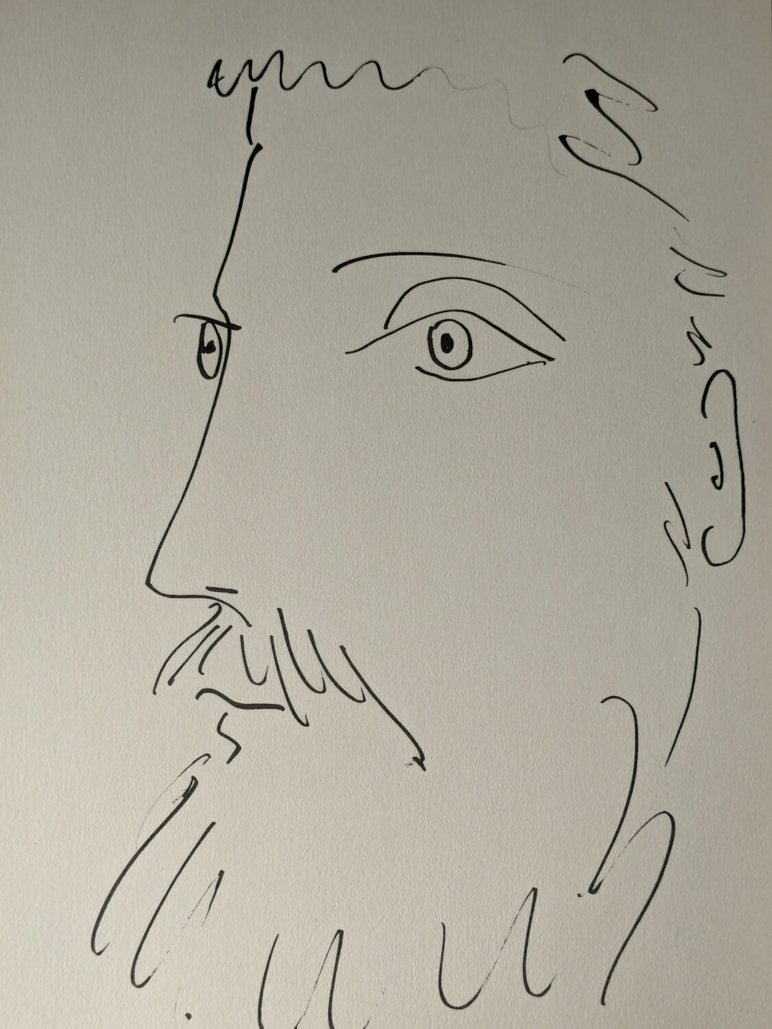 Man profile - Limited edition original lithograph, 1957 Pablo Picasso Opera su carta in vendita