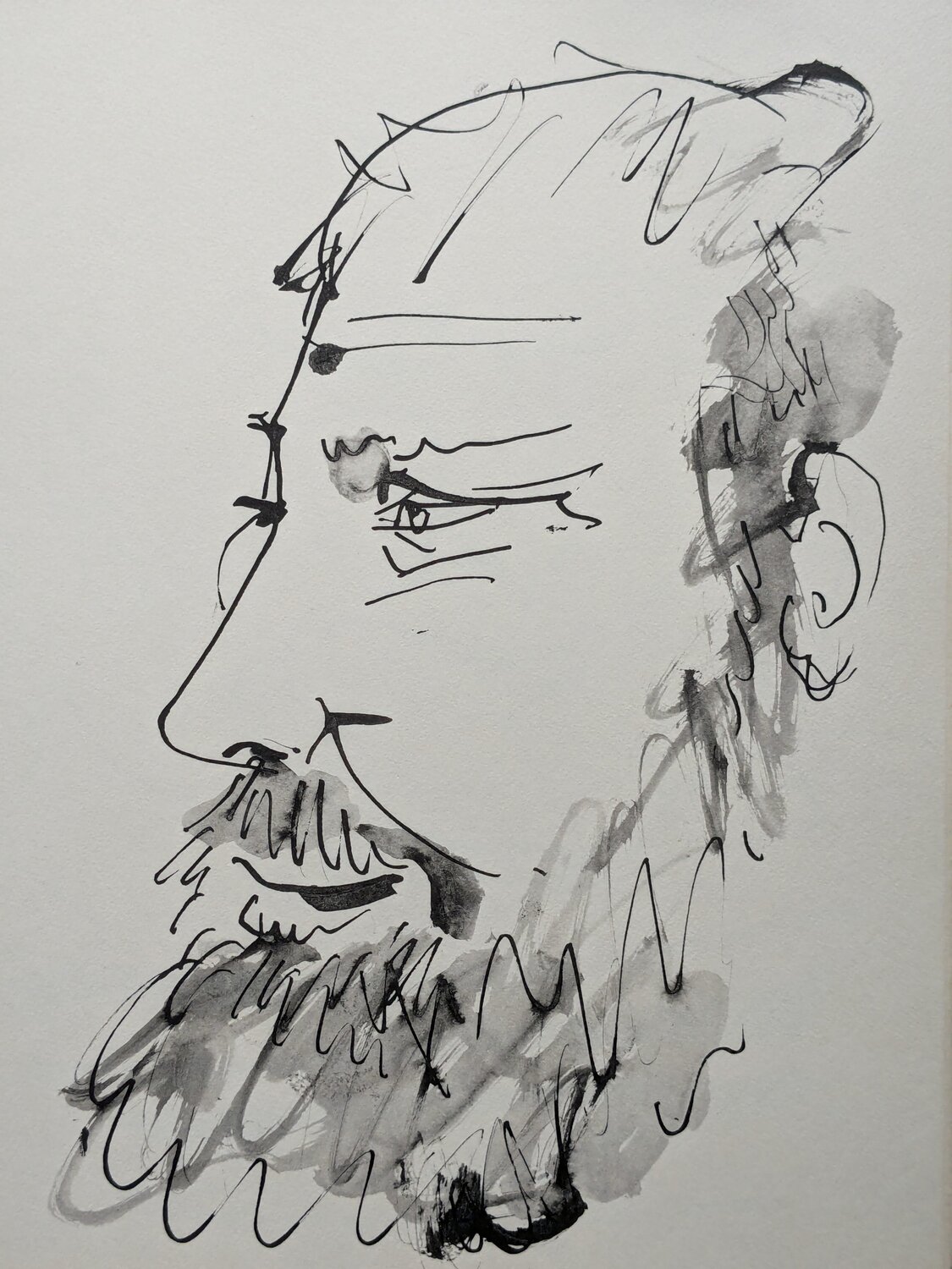 Man's profile-Limited edition original lithograph, 1957 Pablo Picasso Opera su carta in vendita