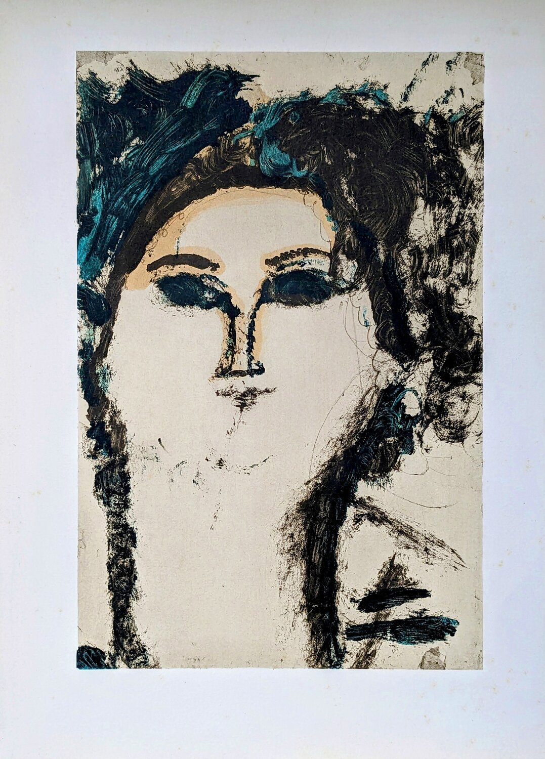 Portrait - Limited edition lithograph , 1960 Amedeo Modigliani Werk auf Papier zu verkaufen