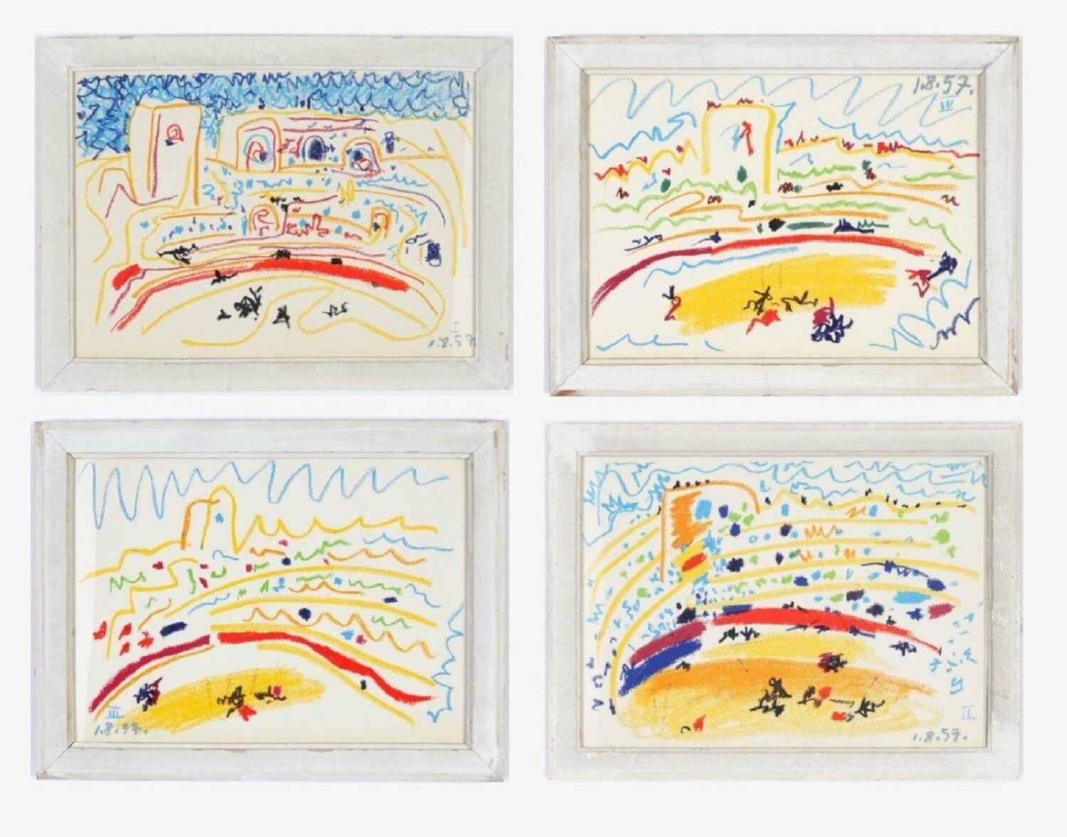 Corrida - 4  Color limited edition lithographic impressions, 1961 Pablo Picasso Werk auf Papier zu verkaufen