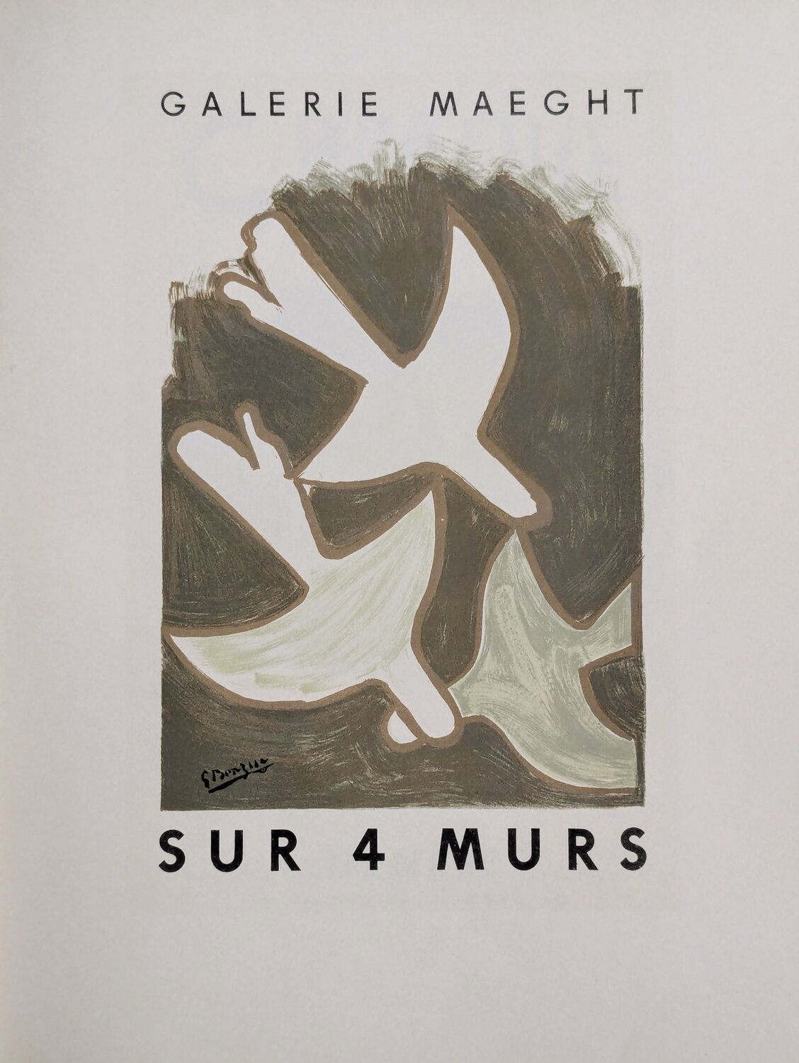 Birds / Braque exhibition- Color lithograph, 1959 Georges Braque
