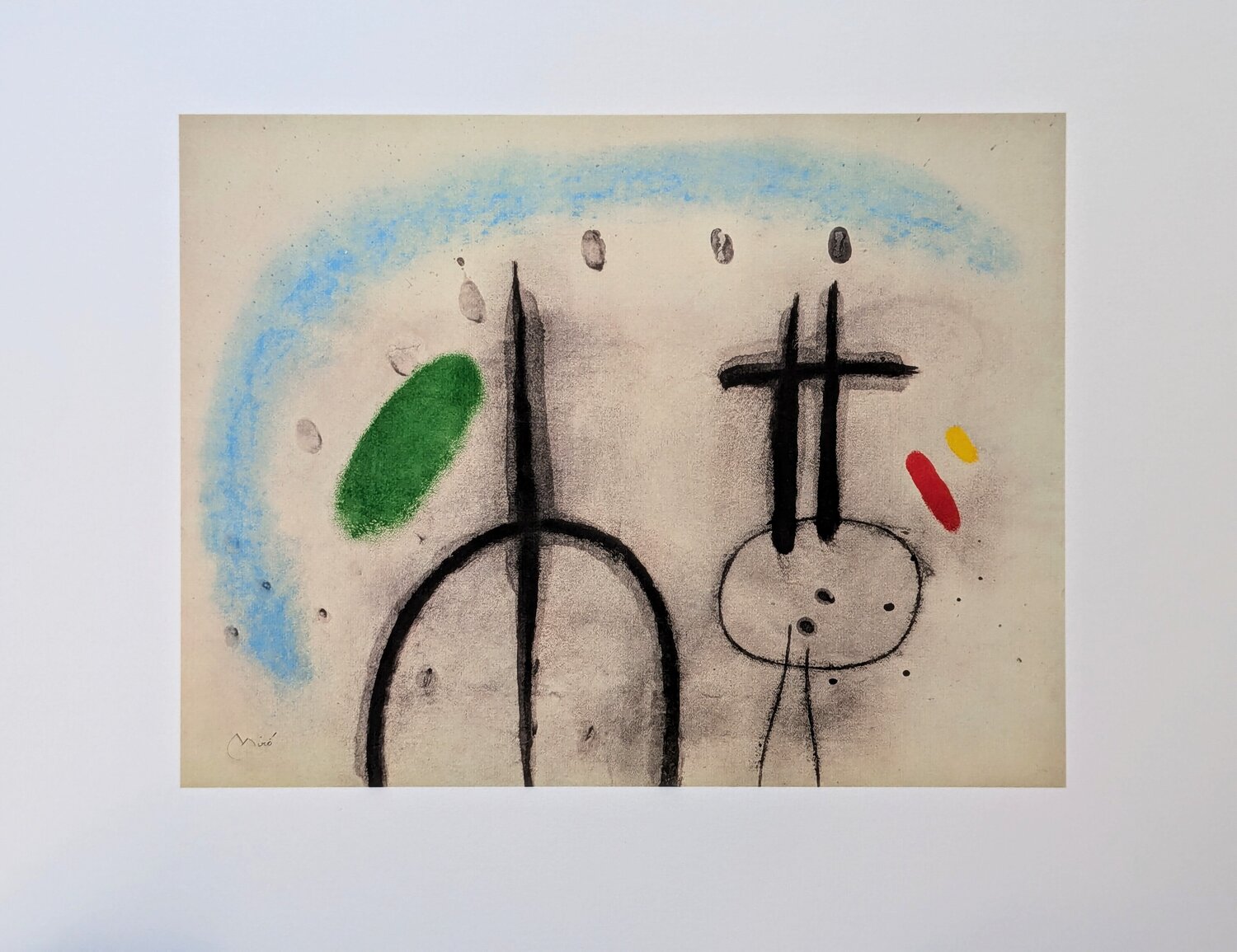 Surrealist composition/Figure - Color Lithograph, 1987 Joan Miró
