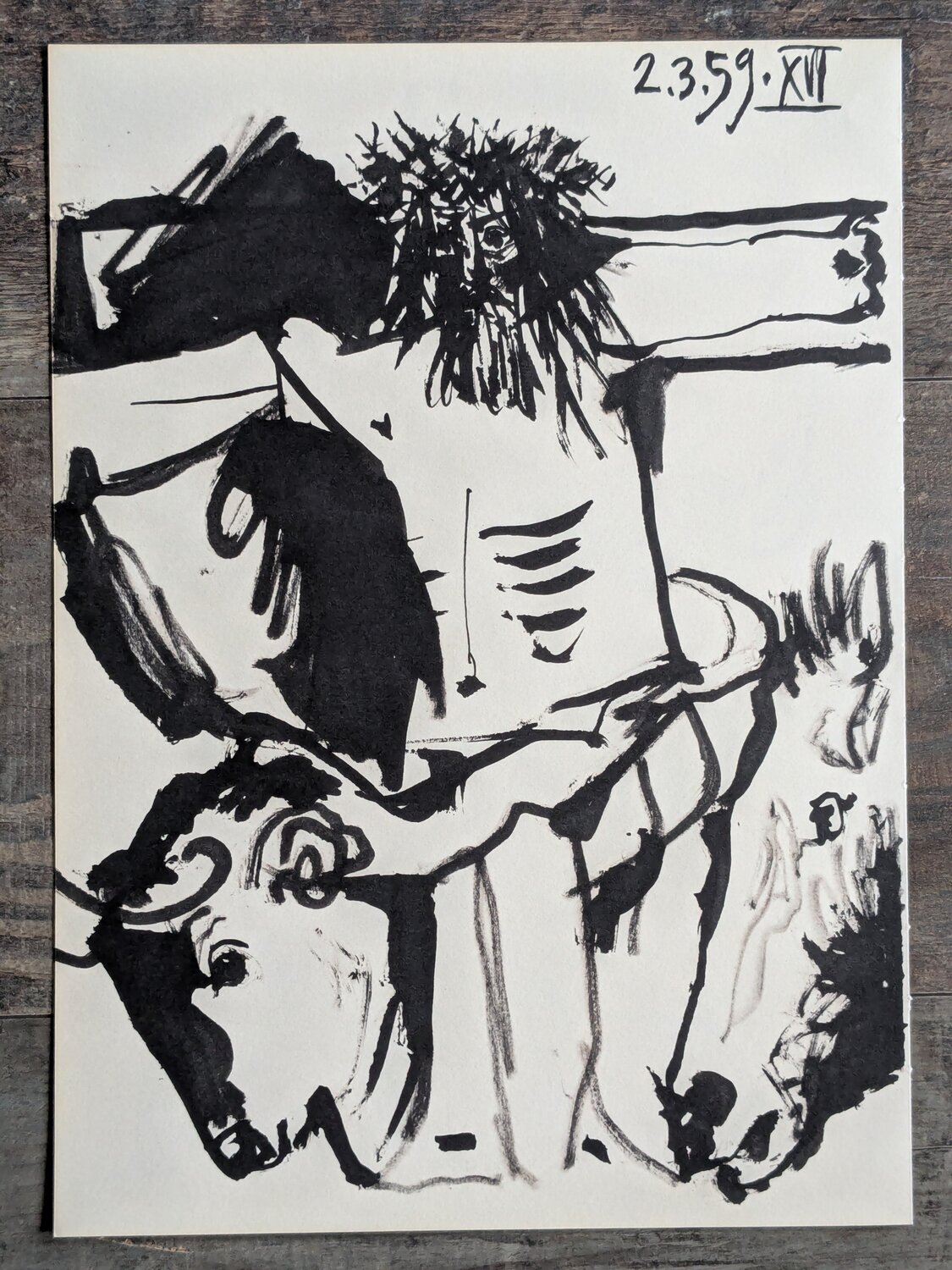 Study for Christ, Horse and Bull,  Lithographic impressions, 1961 Pablo Picasso Werk auf Papier zu verkaufen