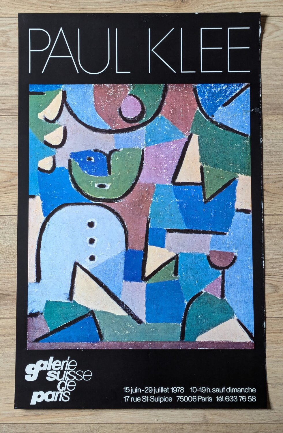 Abstraction, Vintage ithographic poster, 1978 Paul Klee Opera su carta in vendita